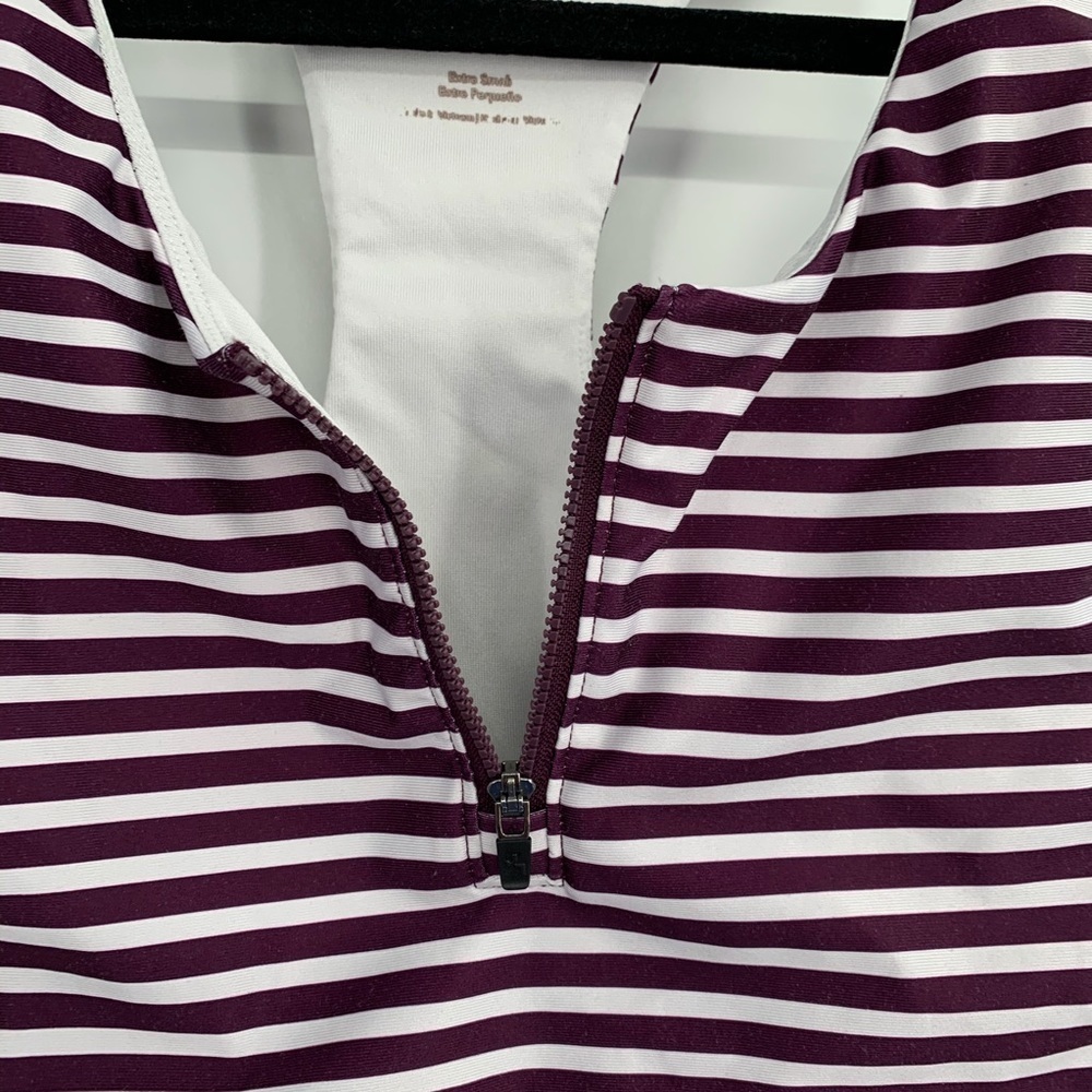 JOY LAB Striped Crop Sports Bra Zip Racerback XS - Picture 3 of 5